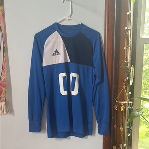 Adidas Blue and White Soccer Jersey